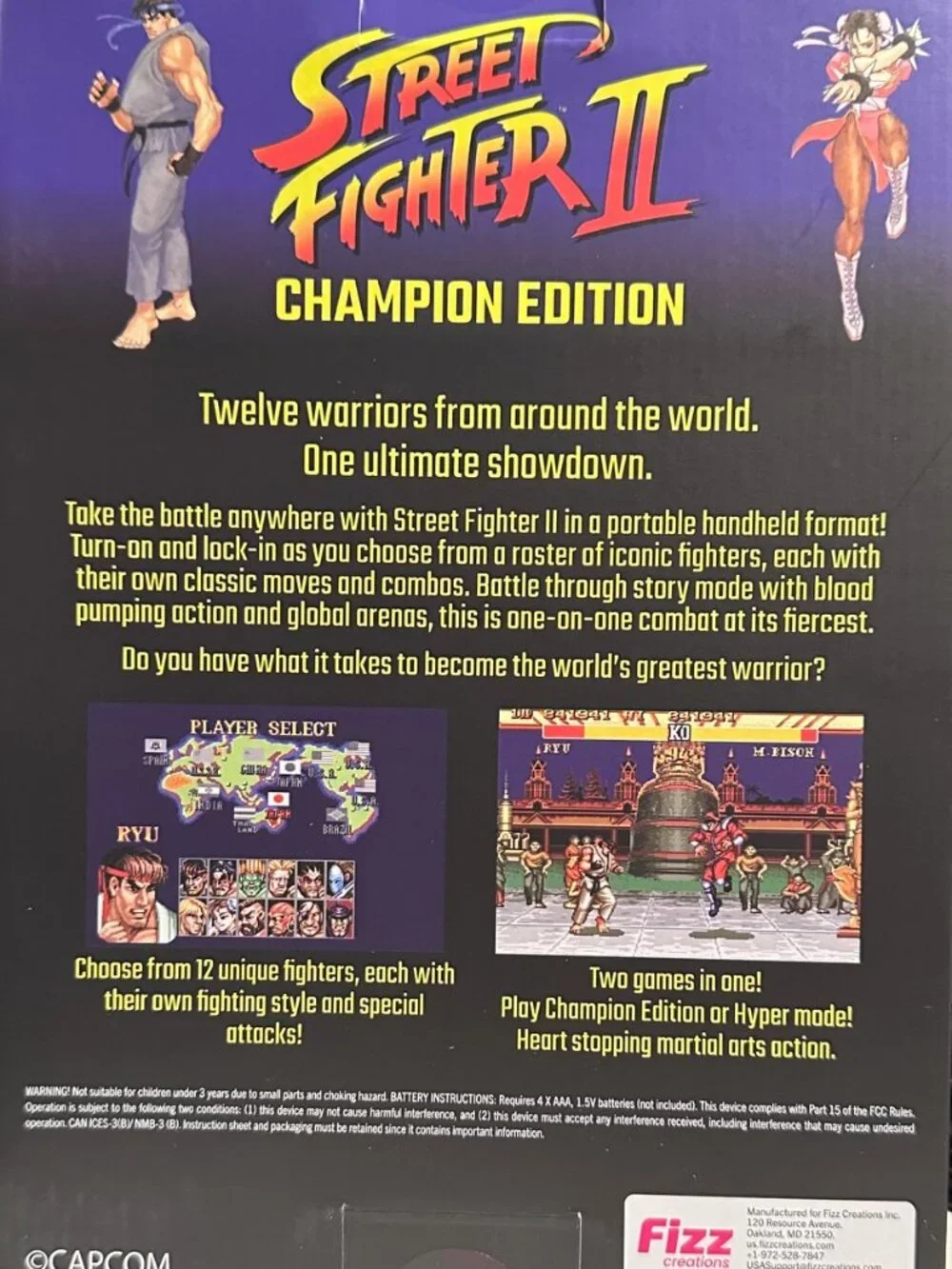 Street Fighter II Champion Edition Color Handheld Game